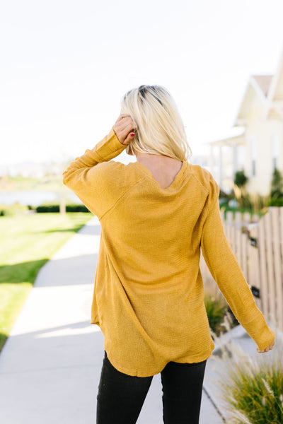 Sweet As Honey Waffle Knit Button-Down