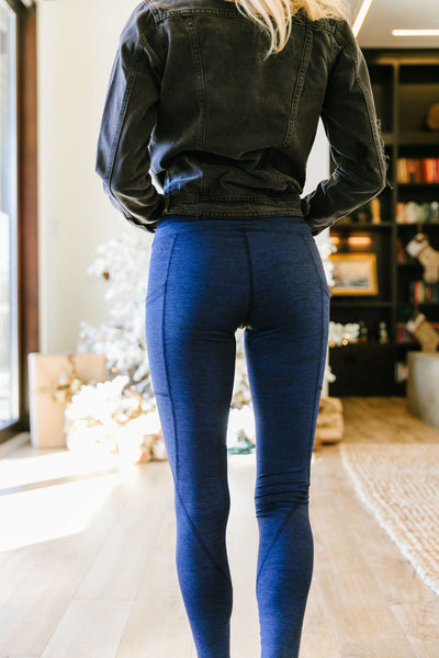 Tadasana Two-Tone Leggings In Navy