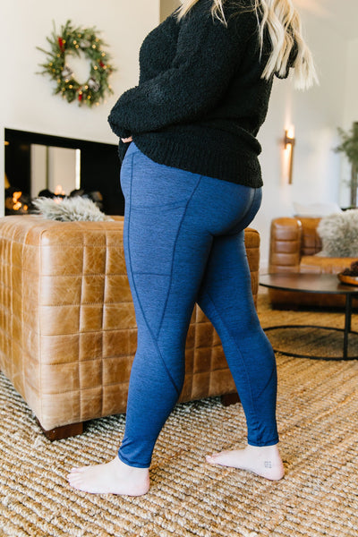 Tadasana Two-Tone Leggings In Navy