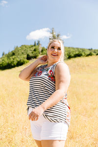 Tank Heavens Floral & Stripes Top