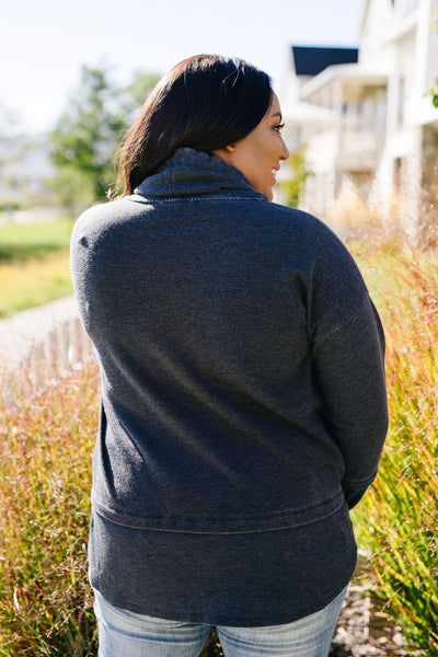 Thumbs Up Cowl Neck Pullover