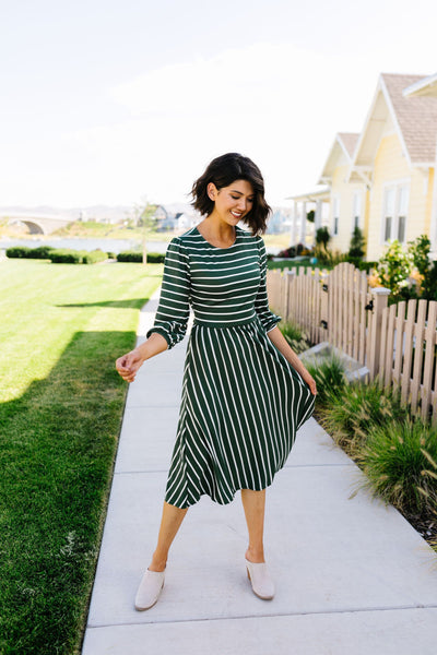 Tread Softly Striped Midi Dress