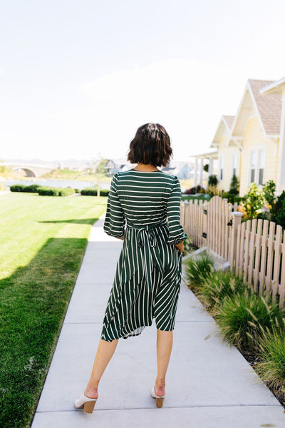 Tread Softly Striped Midi Dress