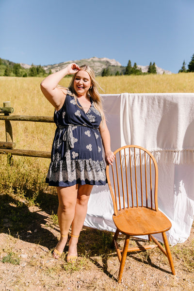 Triple Threat Mini Dress In Navy