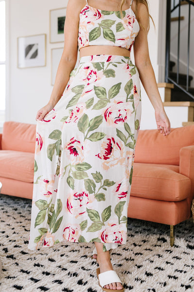 Tropical Fever Skirt In Ivory