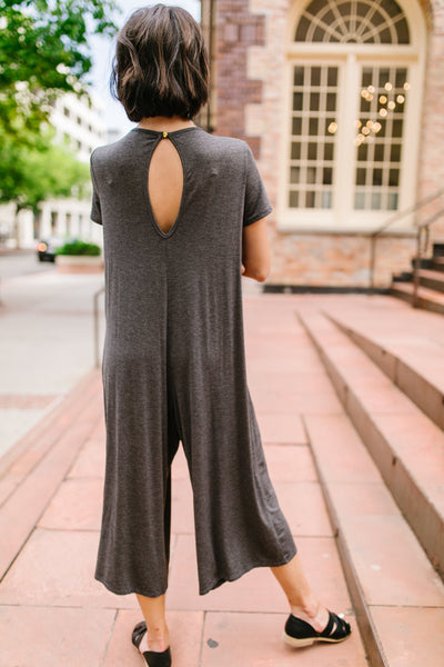 Ups and Downs Jumpsuit In Charcoal