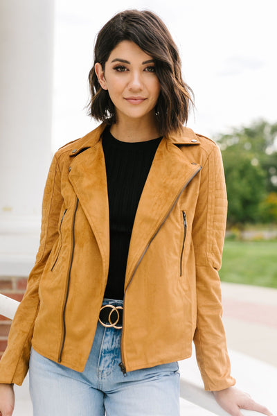 Vegan Suede Moto Jacket