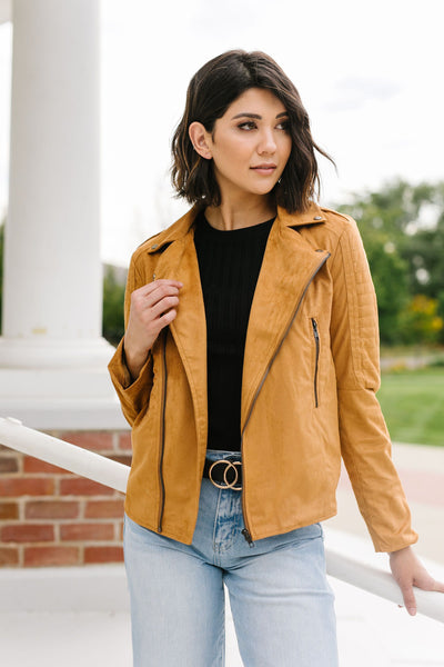 Vegan Suede Moto Jacket