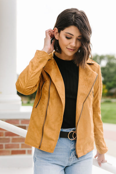 Vegan Suede Moto Jacket