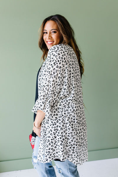 White & Black Spotted Kimono