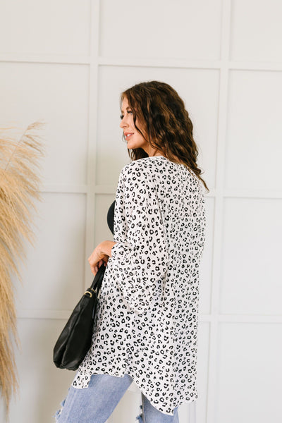 White & Black Spotted Kimono