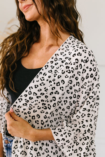 White & Black Spotted Kimono