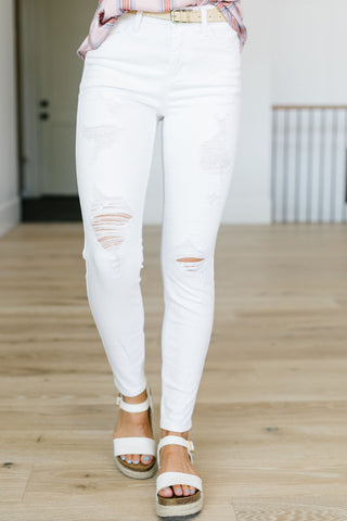 White Storm Destroyed Skinny Jeans