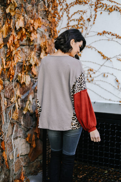 Wild Side Waffle Knit Top