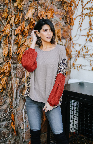 Wild Side Waffle Knit Top