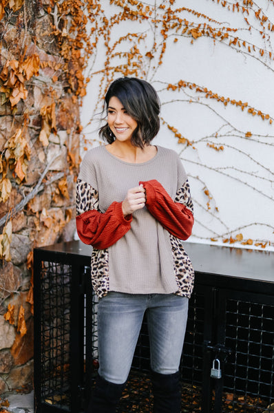 Wild Side Waffle Knit Top