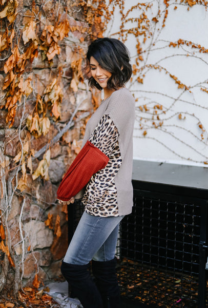 Wild Side Waffle Knit Top