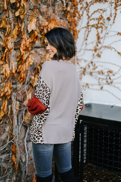 Wild Side Waffle Knit Top