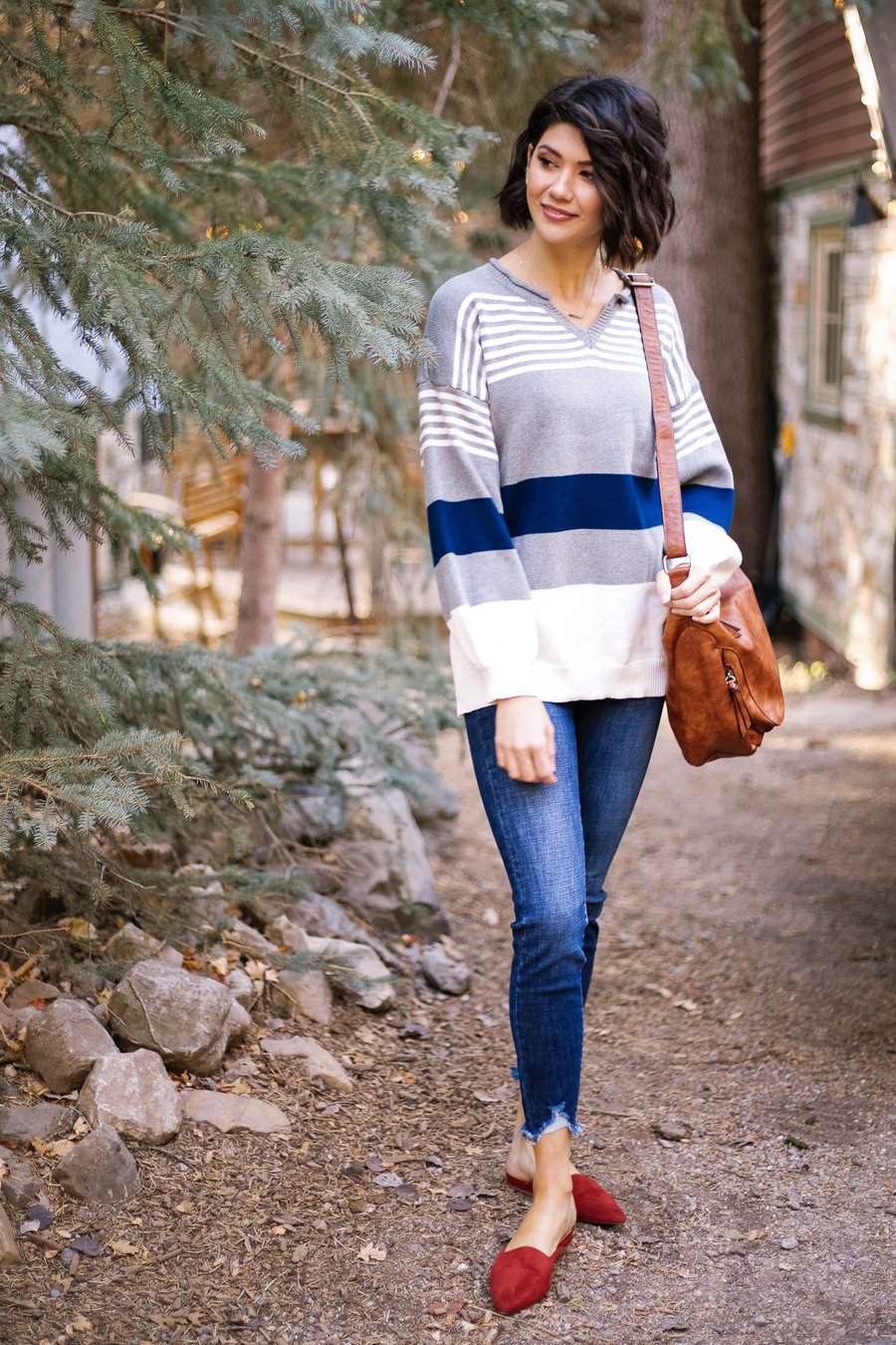 Winter Blues Striped Sweater