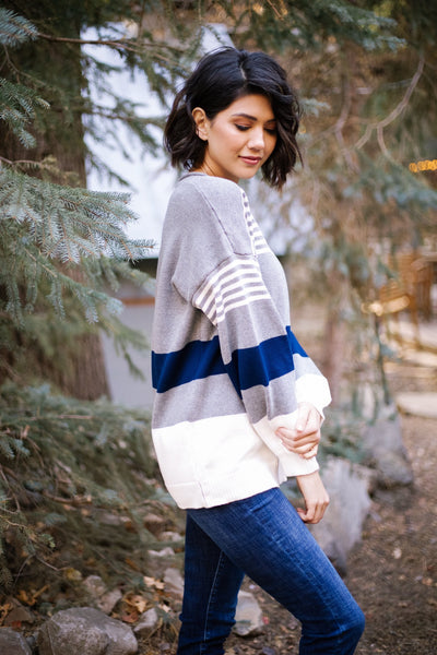 Winter Blues Striped Sweater