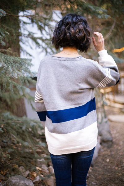 Winter Blues Striped Sweater