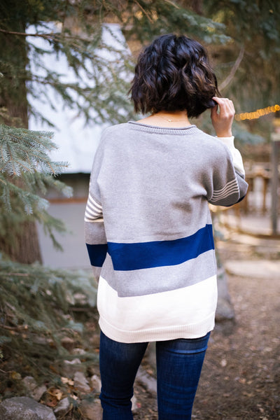 Winter Blues Striped Sweater