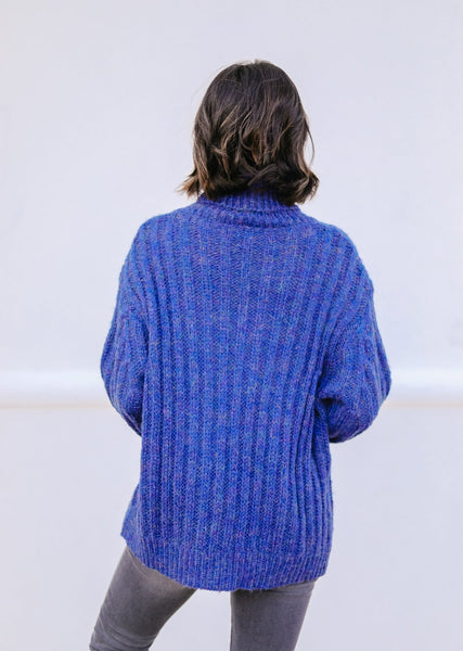 Wintertime Blues Cowl Neck Sweater